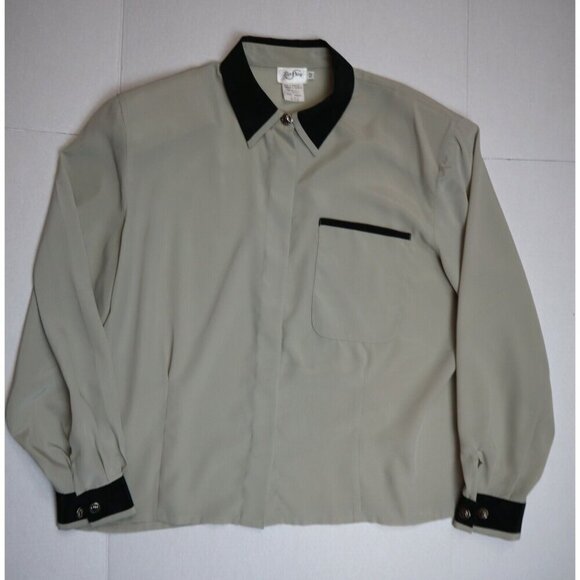 WOMEN'S BEIGE SILKY TEXTURED BLOUSE - TAN JAY - SIZE 12 - Picture 2 of 5